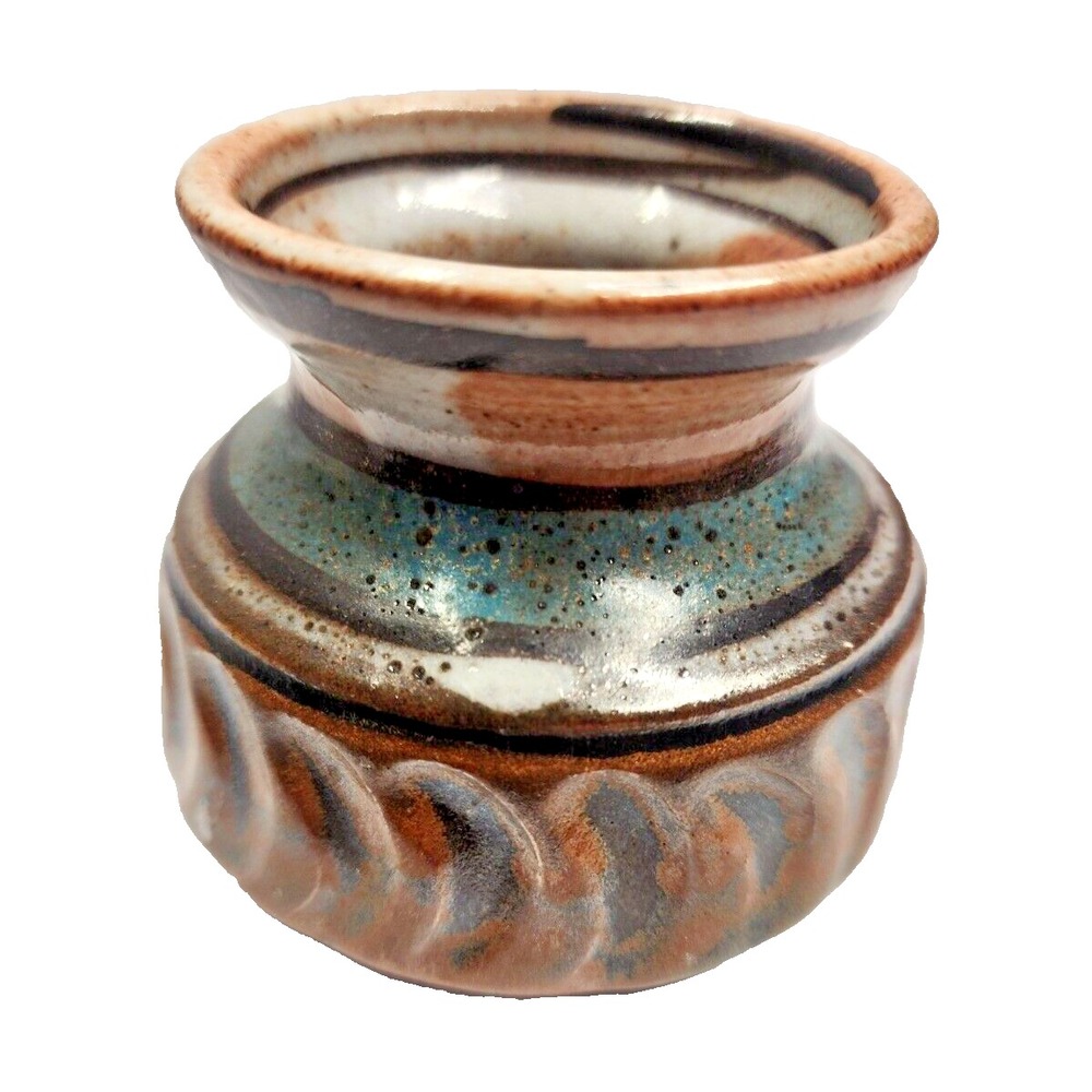 Vintage Studio Art Pottery Small Pot Vase Glazed Handmade Trinket Dish